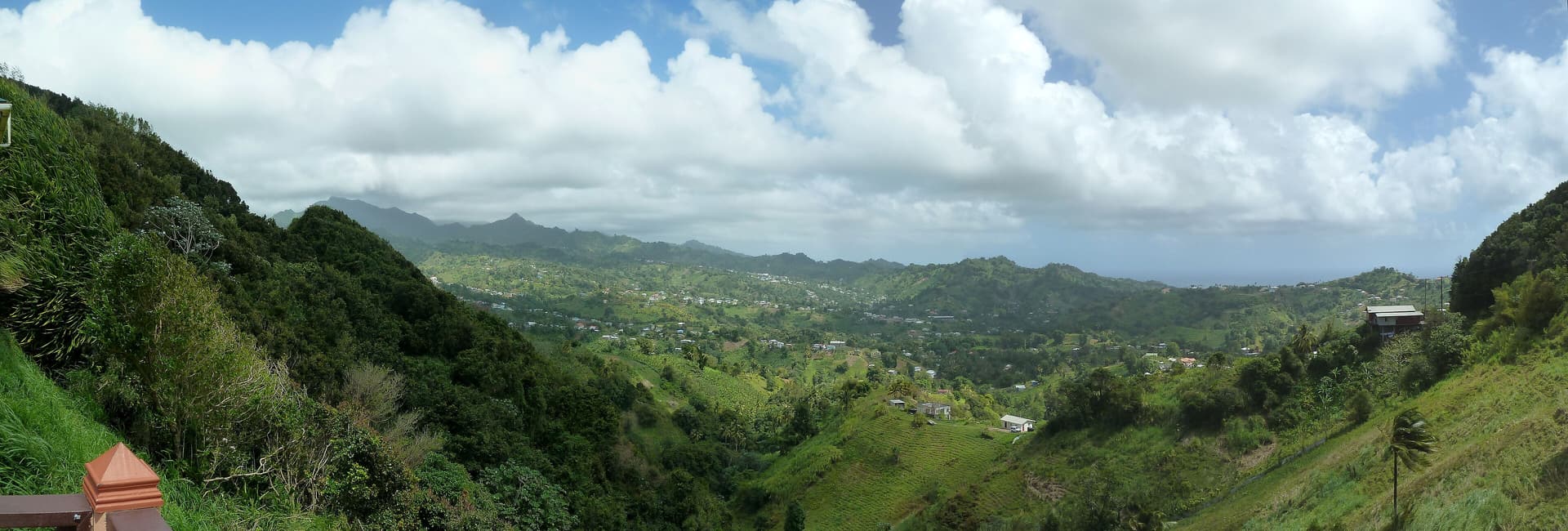 La vallée de Mesopotamia, côté au vent de Saint-Vincent